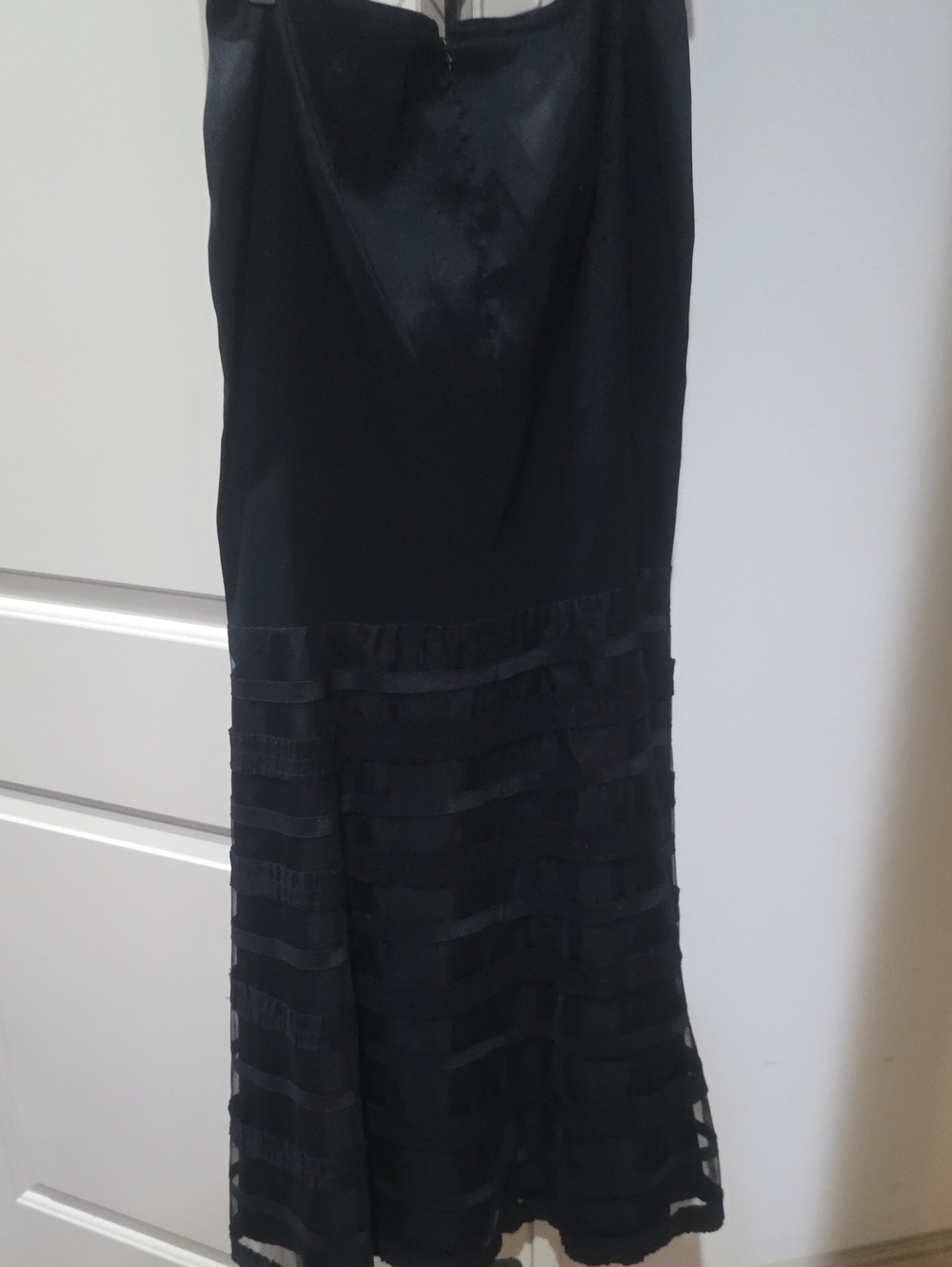 Elegant Black Asymmetrical Tiered Skirt